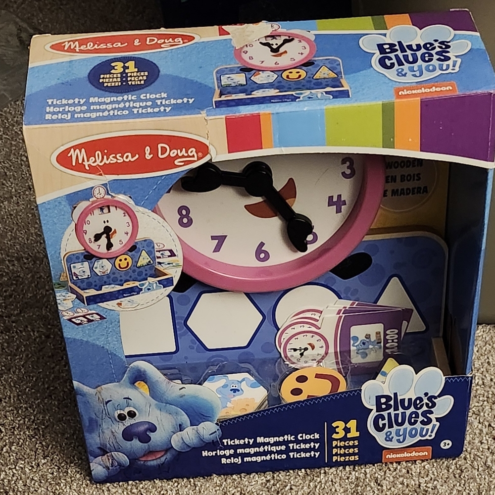 Melissa & Doug Blue's Clues & You! Tickety Magnetic Clock - Pink and Purple